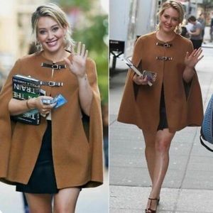 ZARA Wool Camel Cape Coat Size Medium